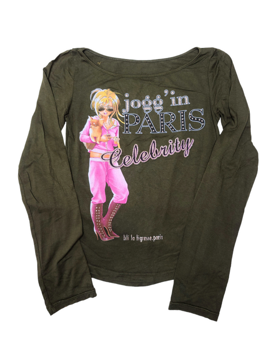 Baby tee y2k top 2000 vintage printed strass glam indie style cute paris france 00s kawaii harajuku archive fashion emo