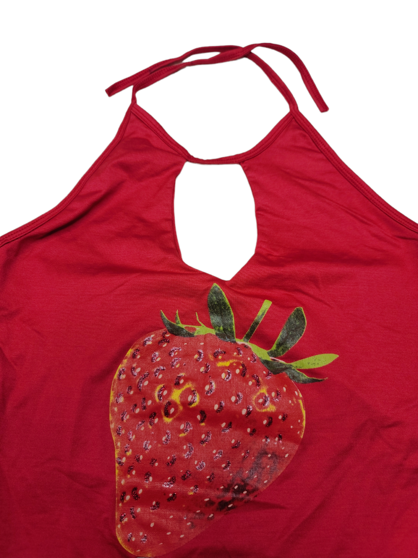 Top y2k fraise dos nu - zimfriperie