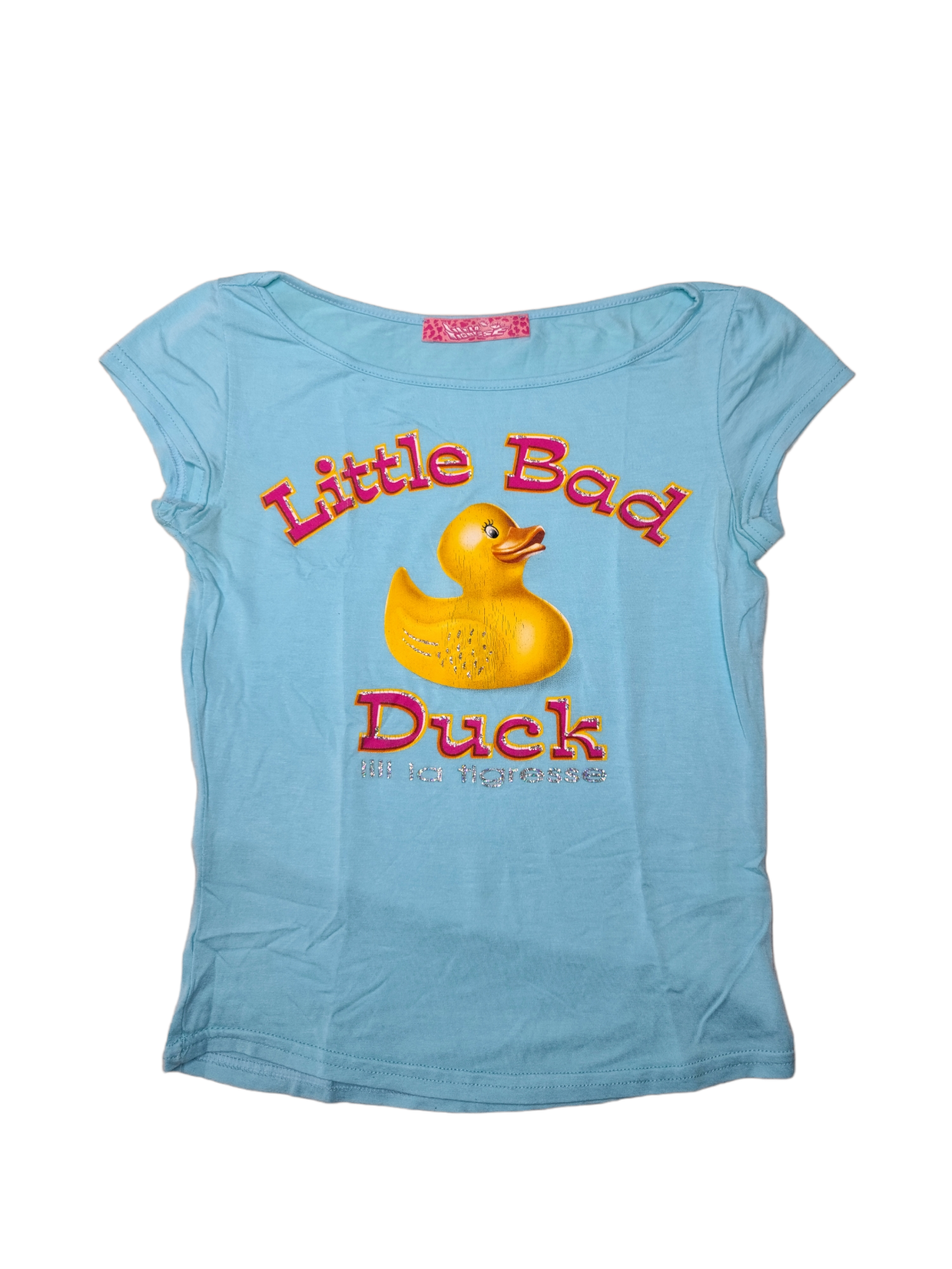 Baby tee y2k top 2000 vintage printed strass glam indie style cute paris france 00s kawaii harajuku archive fashion emo manga anime baby tee kidcore duck