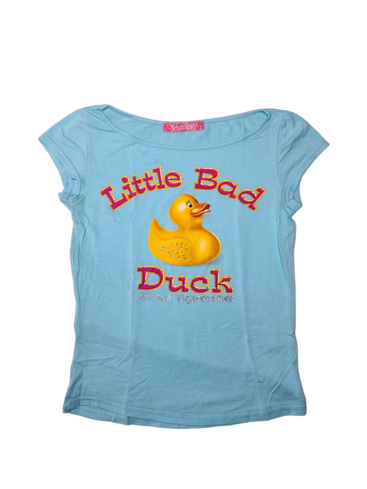 Baby tee y2k top 2000 vintage printed strass glam indie style cute paris france 00s kawaii harajuku archive fashion emo manga anime baby tee kidcore duck