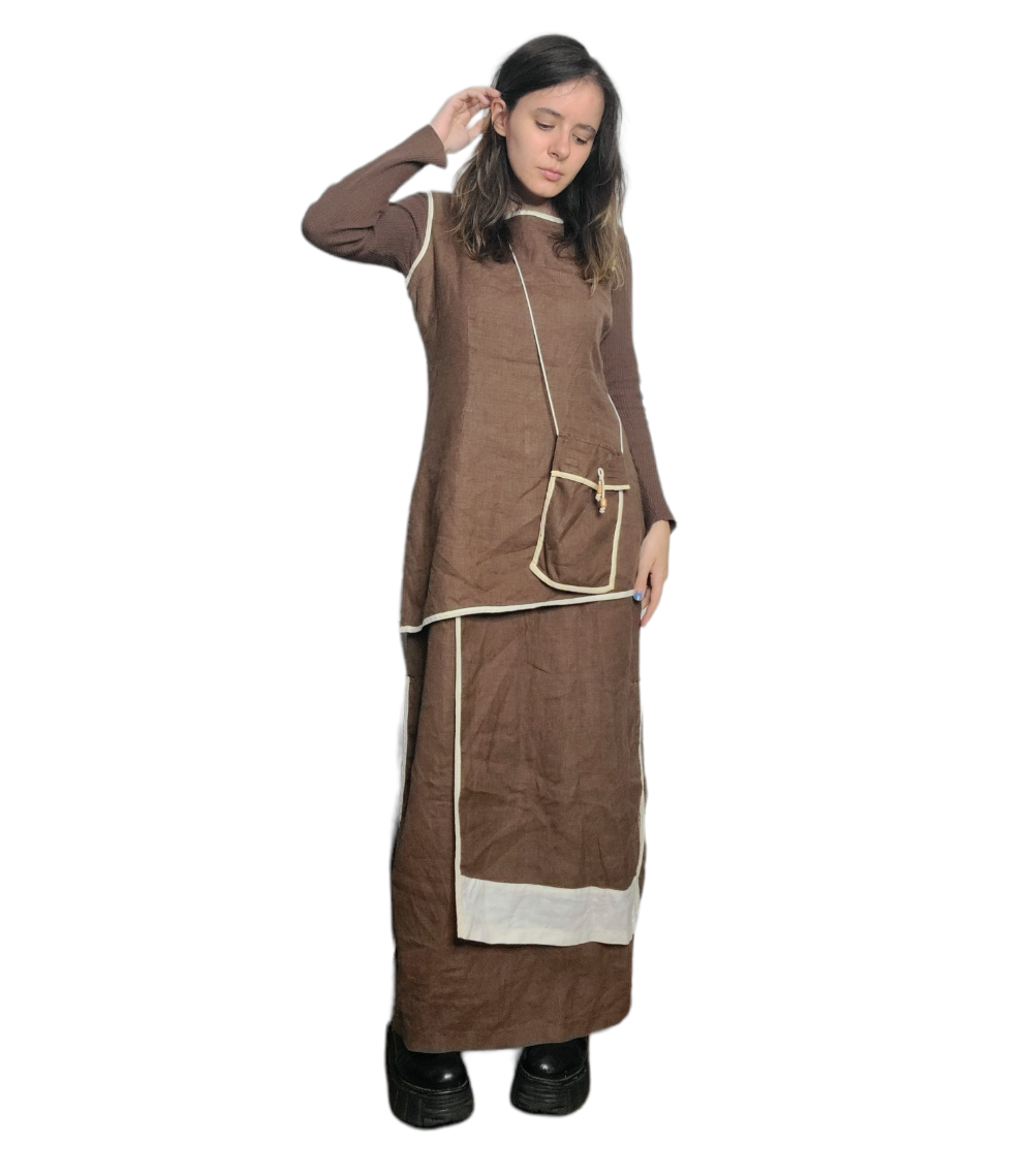 Maxi dress robe longue vintage neutral style archive fashion futuristic harajuku lin cyber 