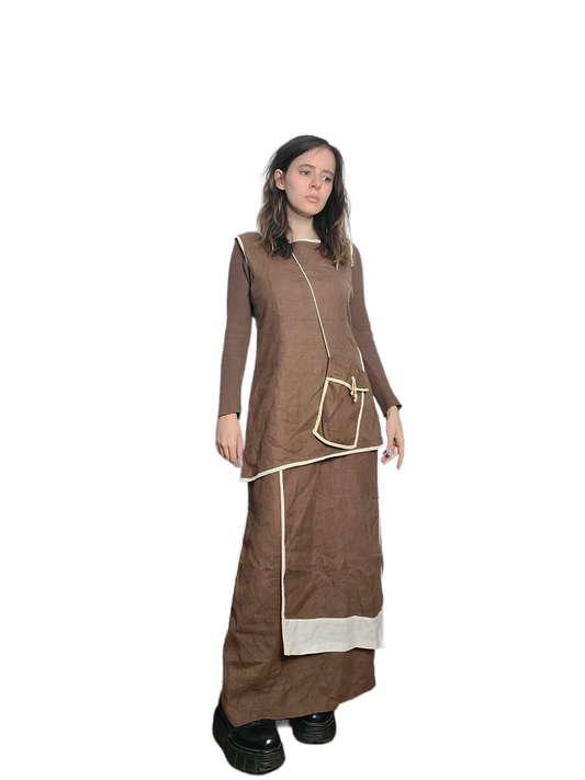 Long harajaku neutral style dress