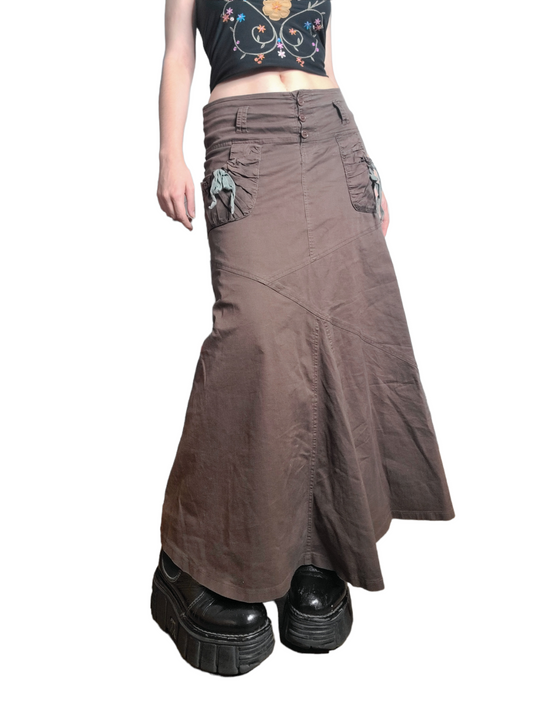 Maxi skirt cargo vintage 90s y2k fairygrunge grunge fairy skater gorpcore