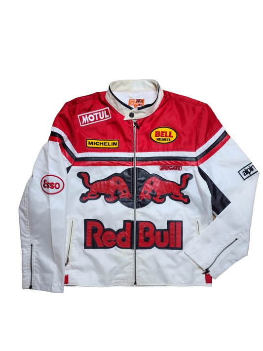 Motorcycle blouson jacket vintage oversize marron grunge 90s aesthetic y2k rare archive fashion redbull