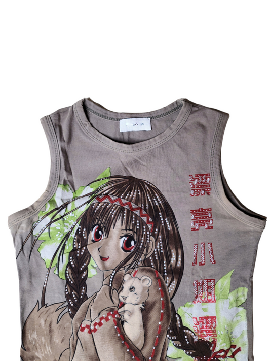 Tank top y2k printed manga - zimfriperie