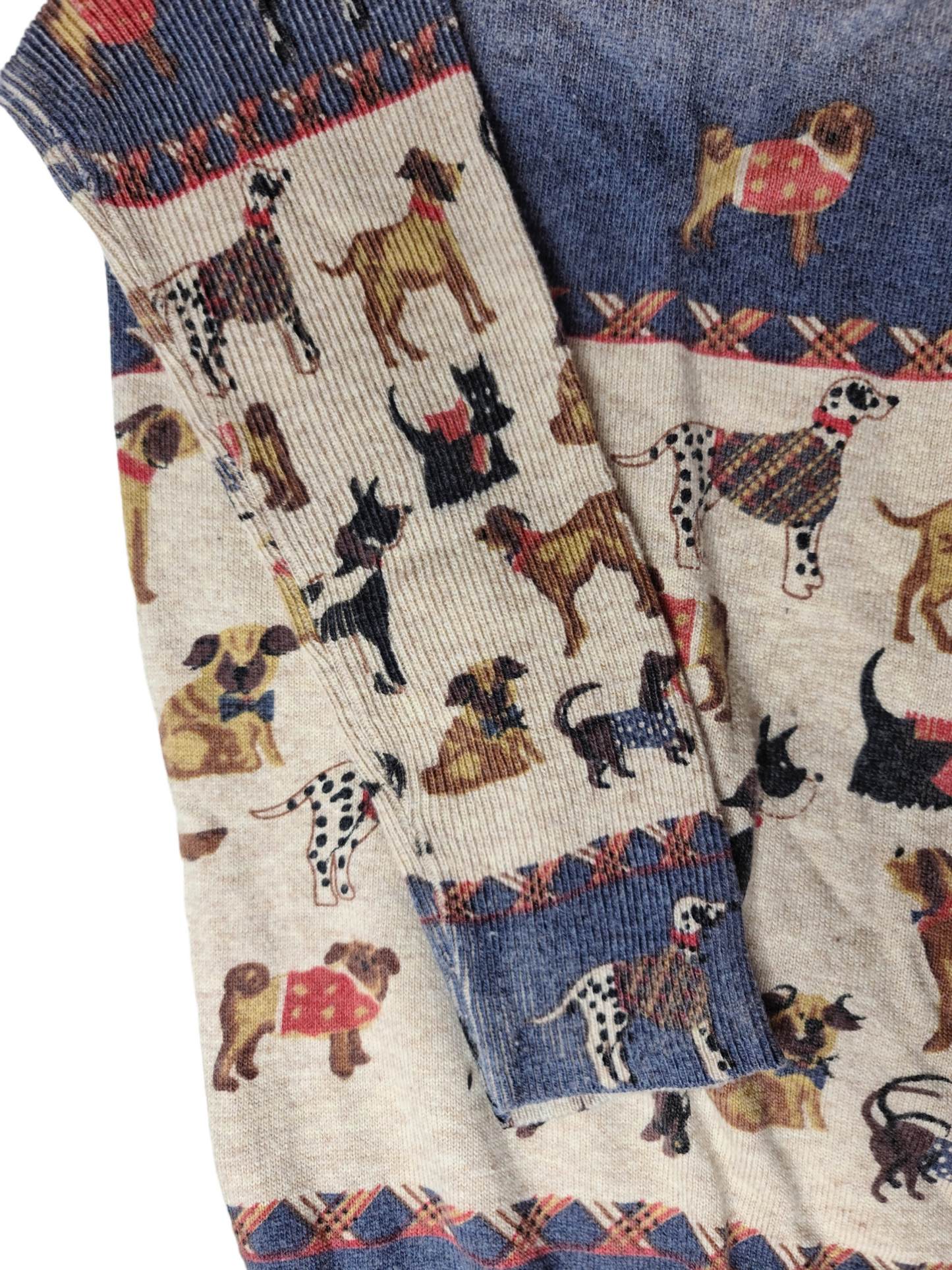 Vintage preppy sweater, dog patterns