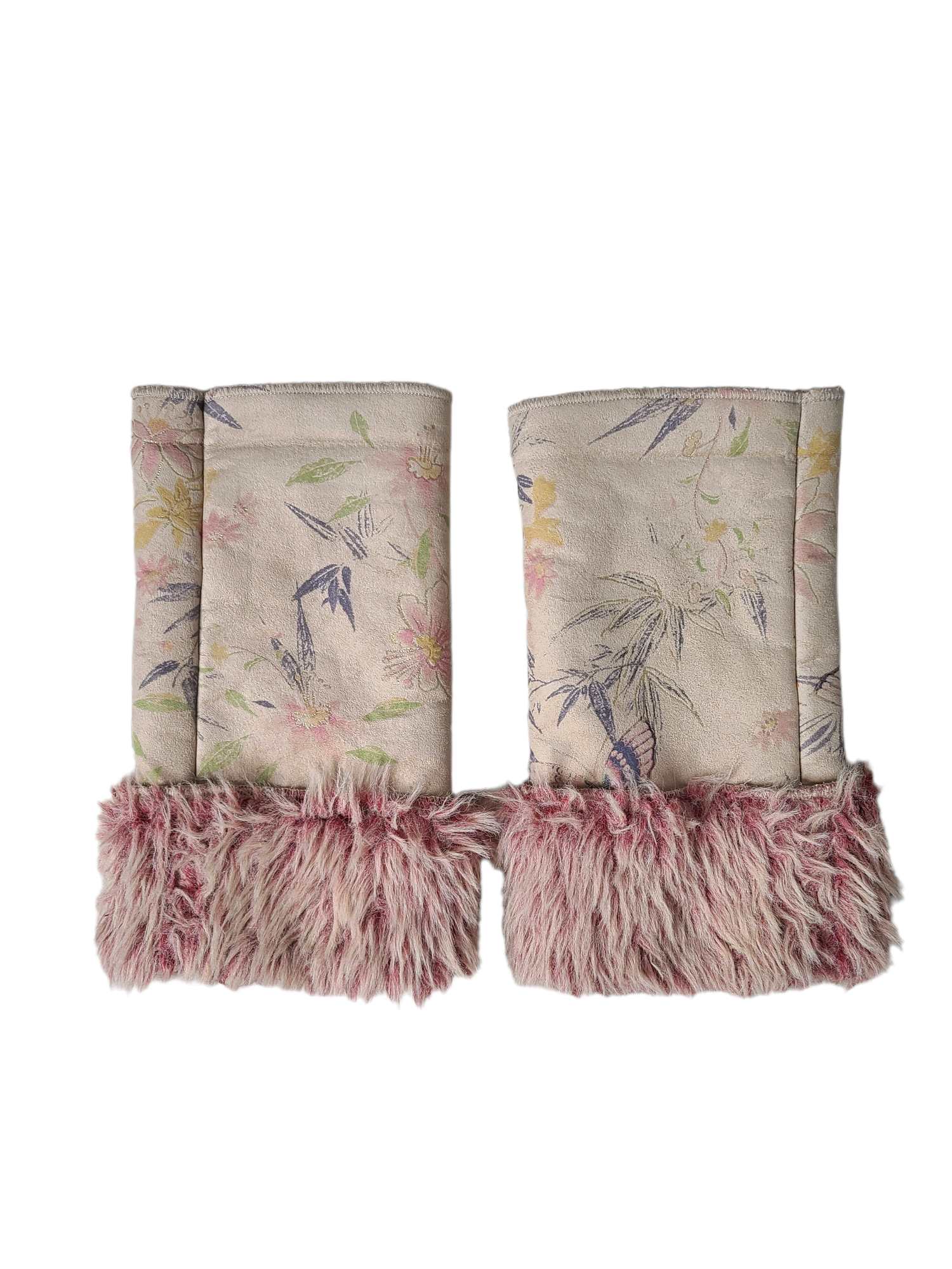 Guetres vintage harajuku y2k cybery2k printed glitter imprime fausse fourrure japan rave archive fashion rare kawaii cute 2000 fluffy 