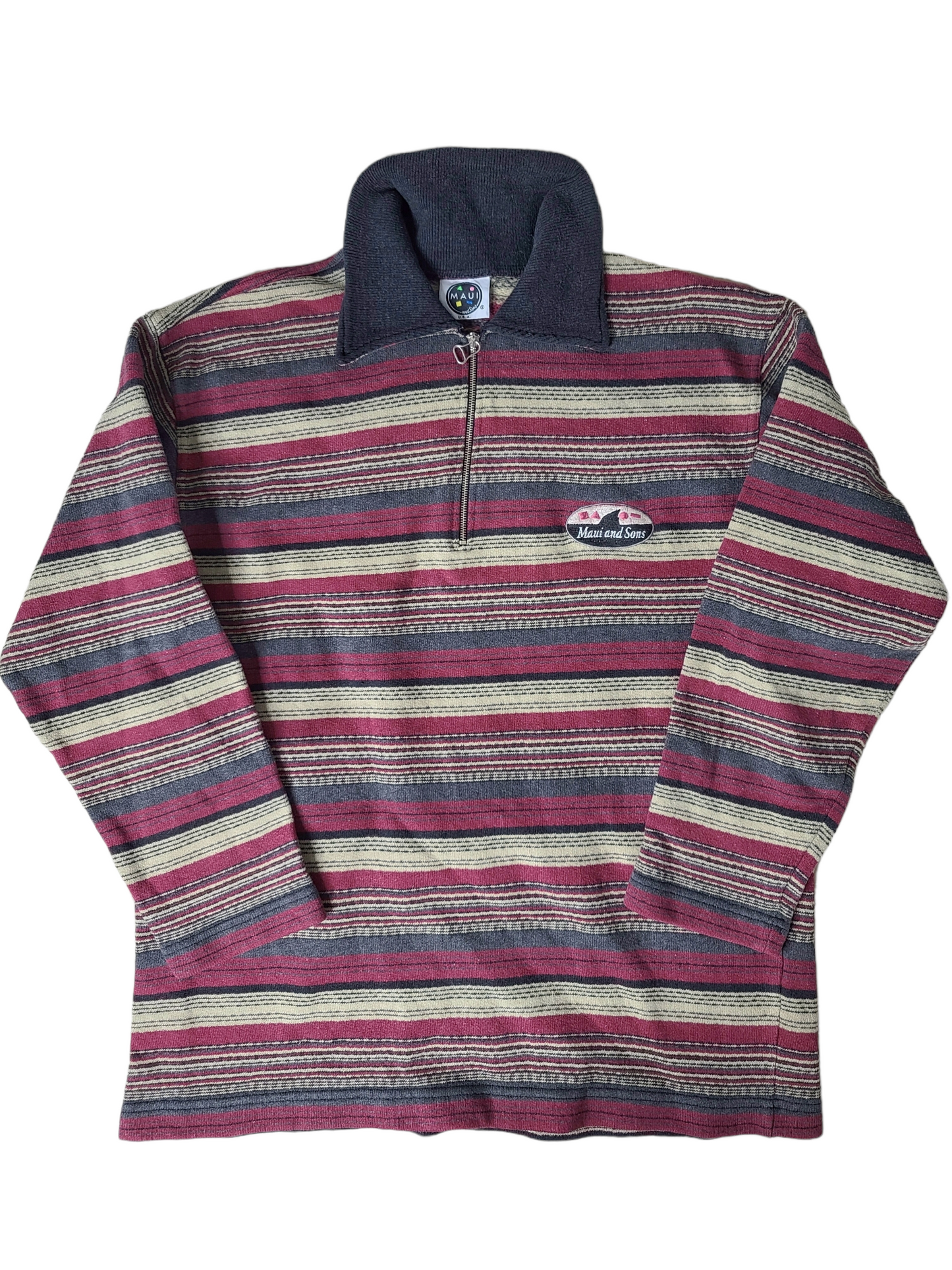 Sweat 90s vintage surfer sportwear skatboard skateur loose oversize rayures 