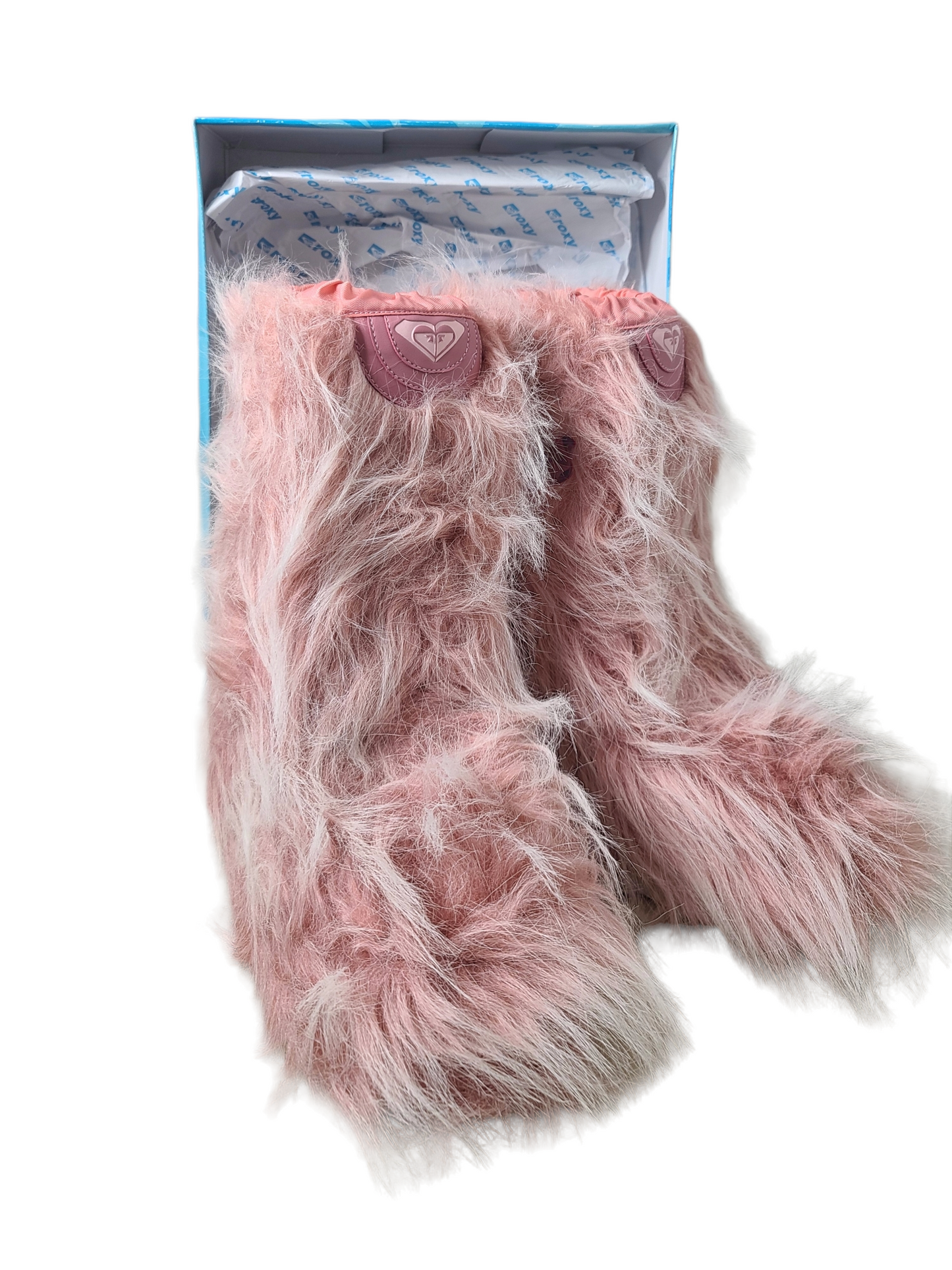 Roxy yeti boots 90s fluffy strawberry milk vintage collector cyber rave