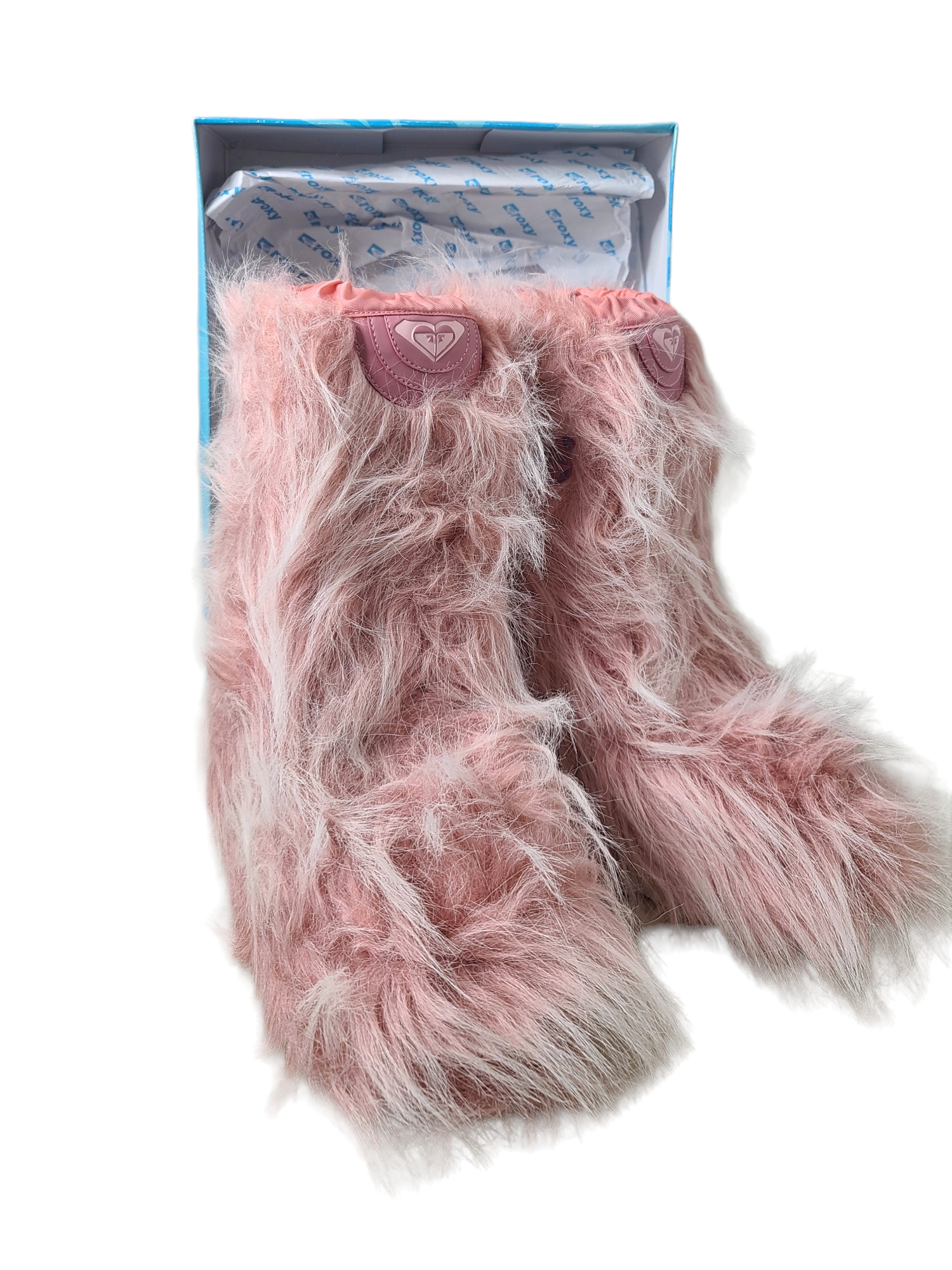 Roxy yeti boots 90s fluffy strawberry milk vintage collector cyber rave