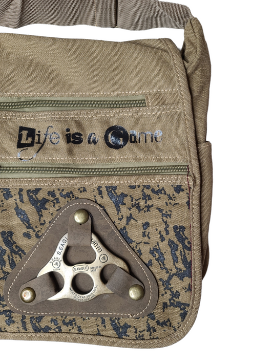 Khaki grunge shoulder bag