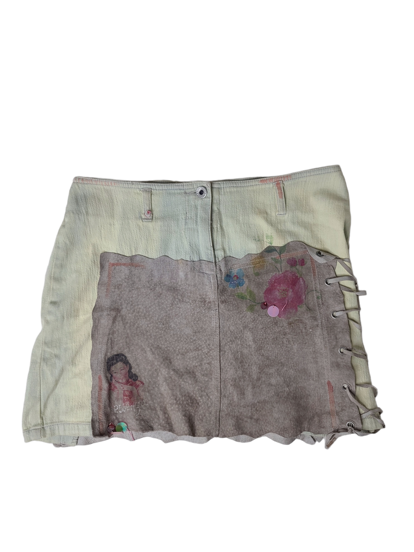 Maxi skirt jean archive fashion destroy rare grunge cyber cybergrunge bohemian fairygrunge vintage 90s y2k