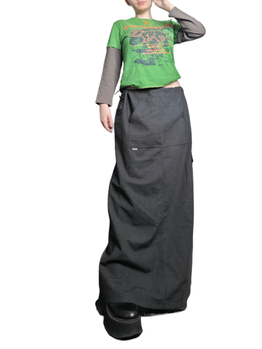 Maxi skirt 90s archive fashion grunge sportwear chipie rare skater surf gorpcore utility neutral style vintage