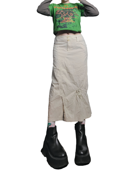Maxi skirt harajuku gorpcore vintage creme subversive style techwear