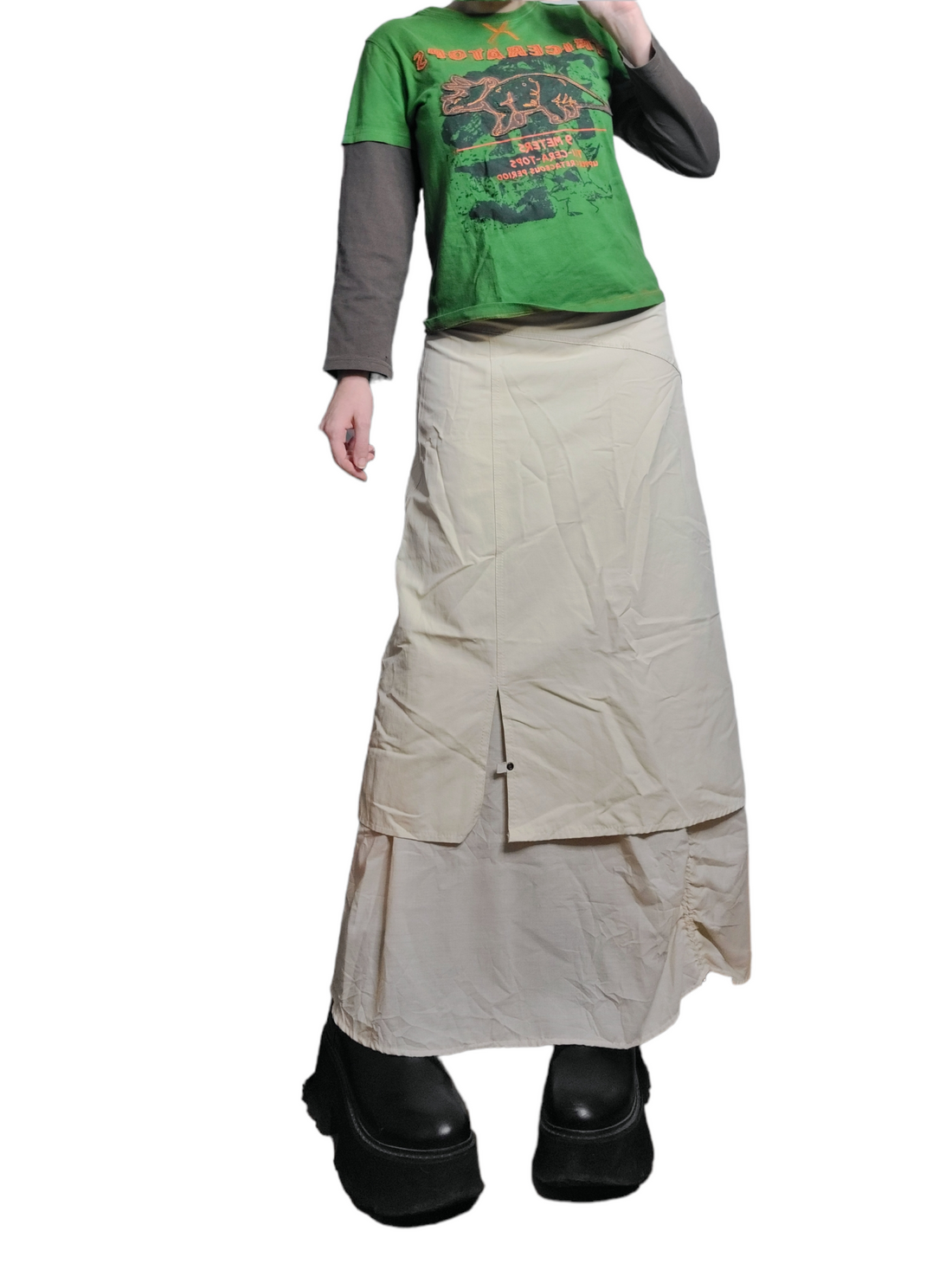 Maxi skirt gorpcore neutral style