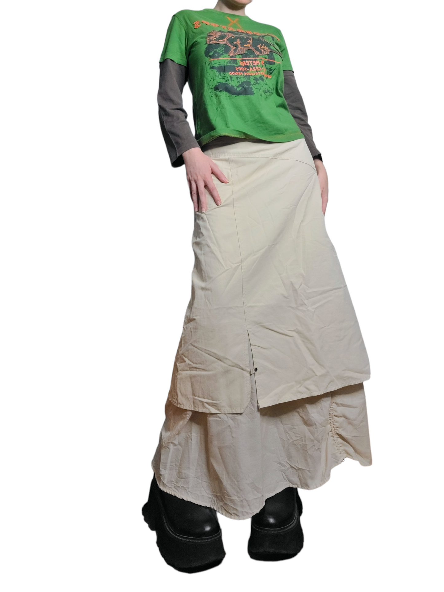Maxi skirt gorpcore neutral style