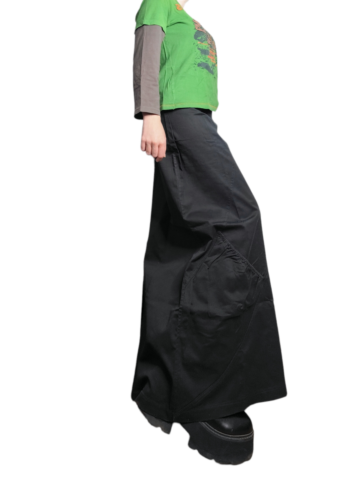 Maxi skirt parachute gorpcore black