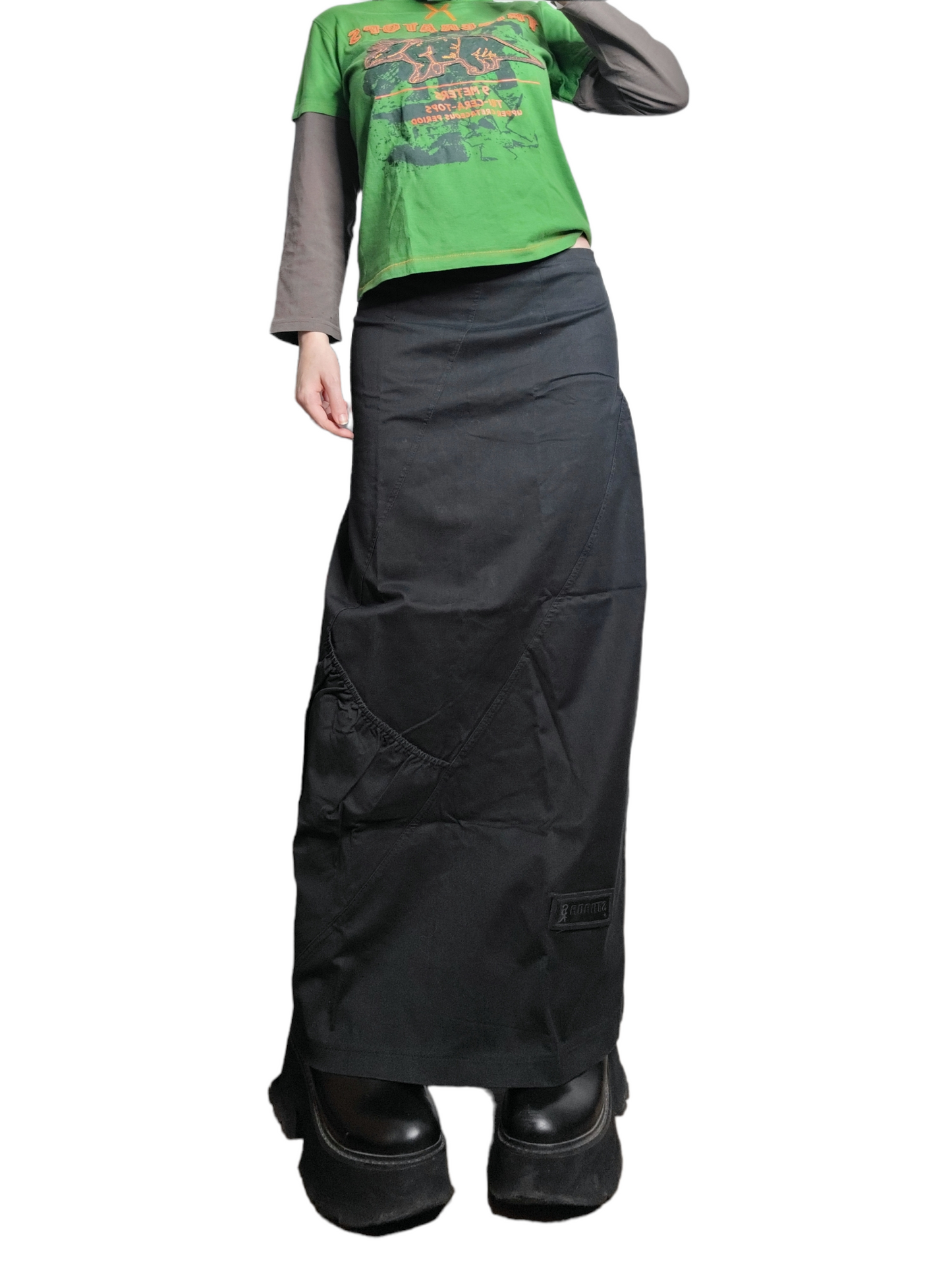 Maxi skirt parachute gorpcore black
