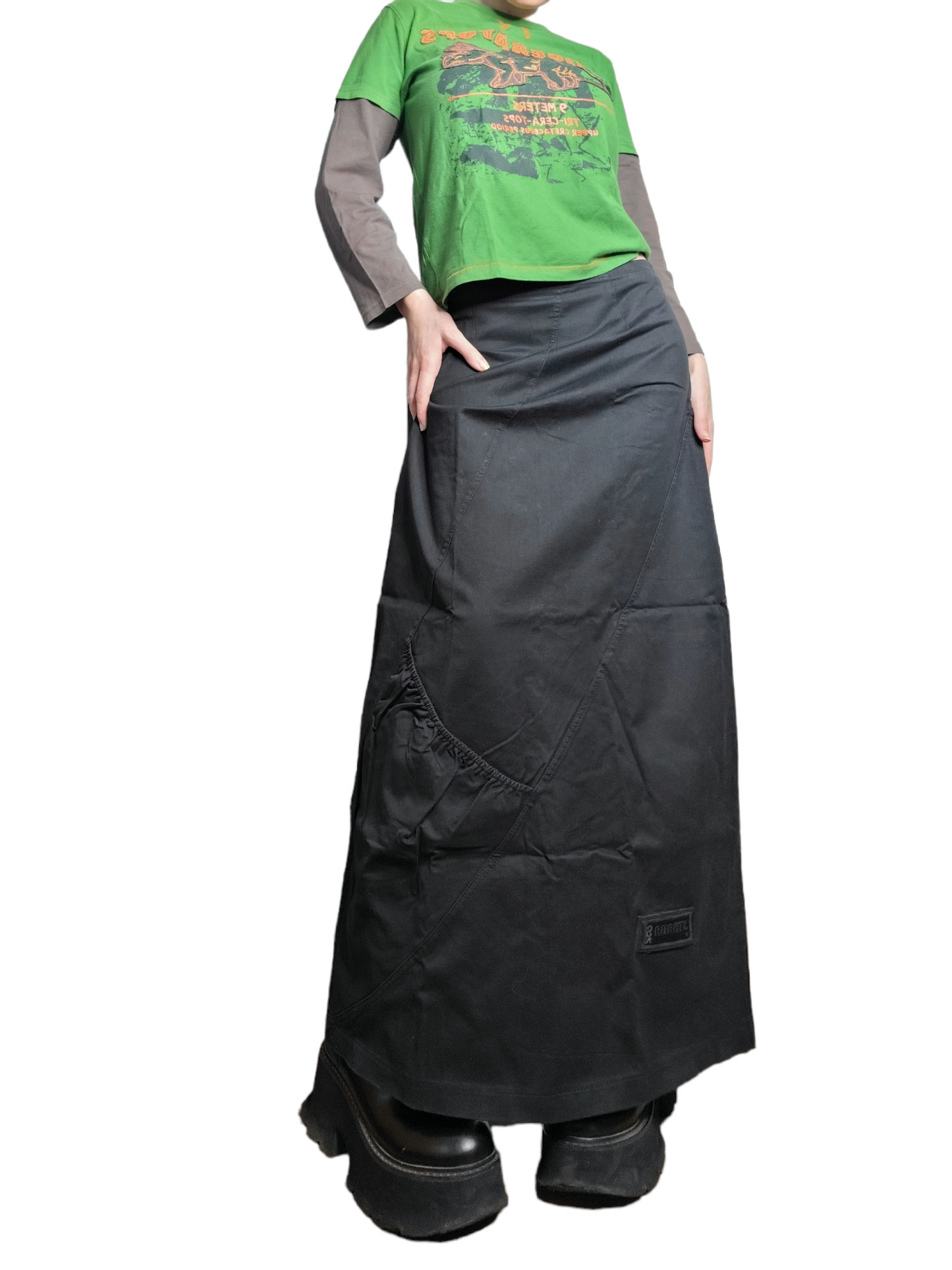 Maxi skirt parachute gorpcore black