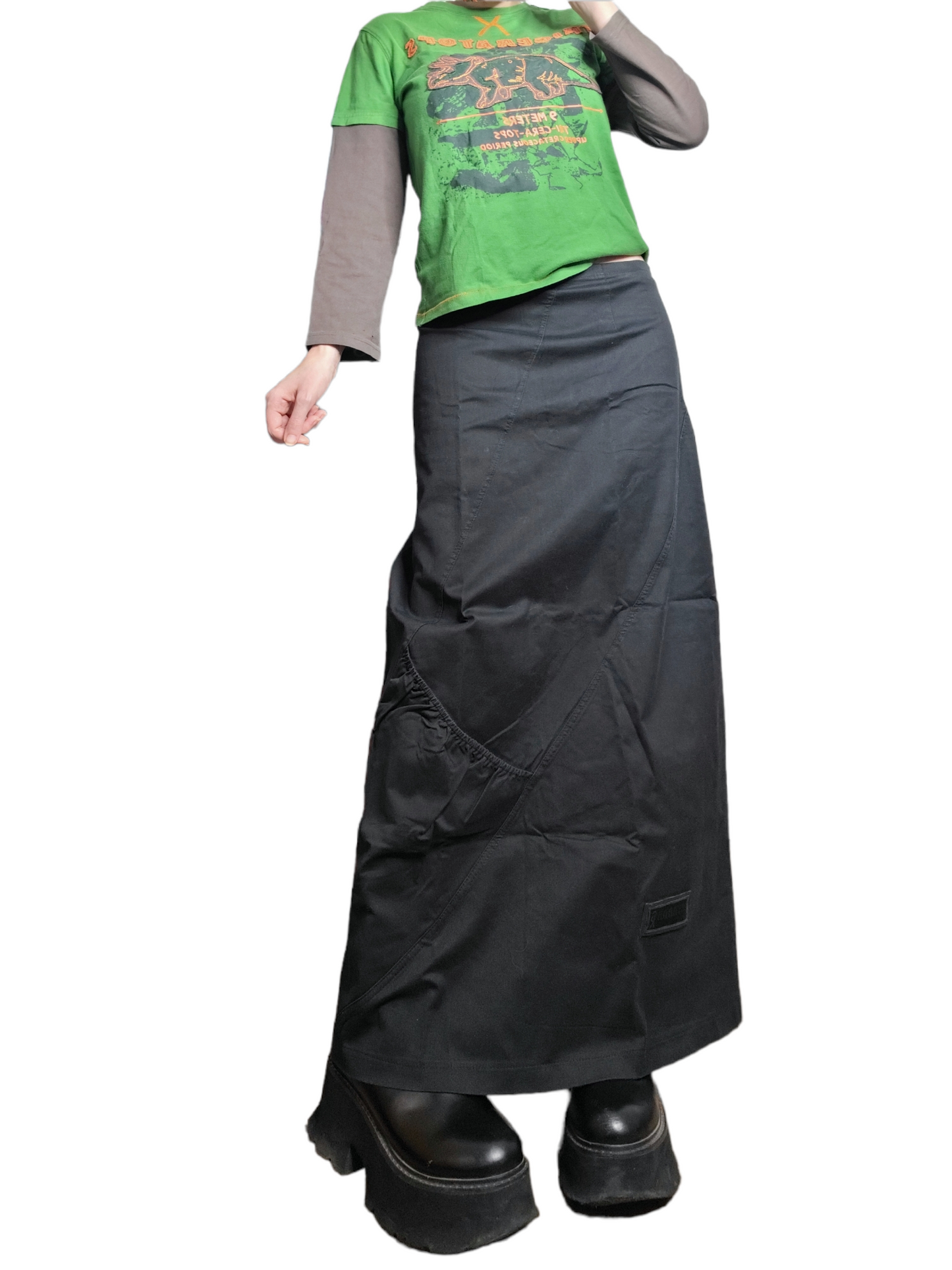 Maxi skirt parachute gorpcore black