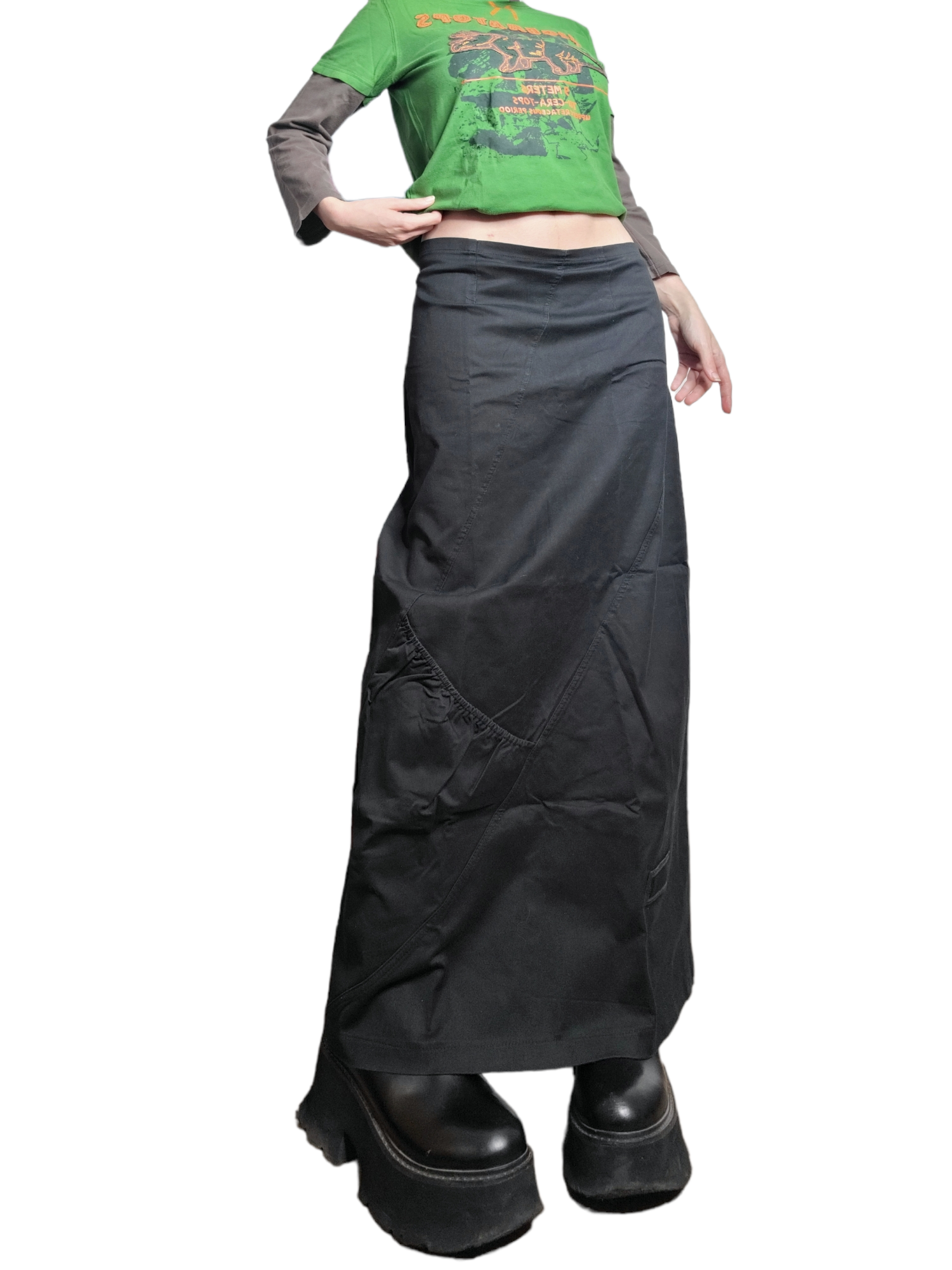 Parachute maxi skirt gorpcore techwear asymetric harajuku futuristic post apo dystopian