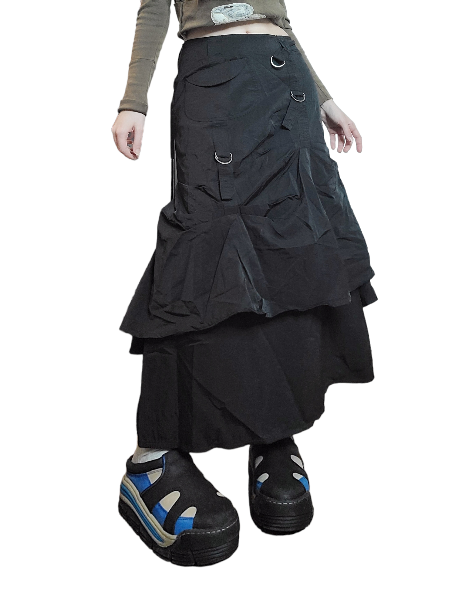 Archive fashion maxi skirt gorpcore techwear harajuku froncage utility subversive basics cybery2k parachute rave