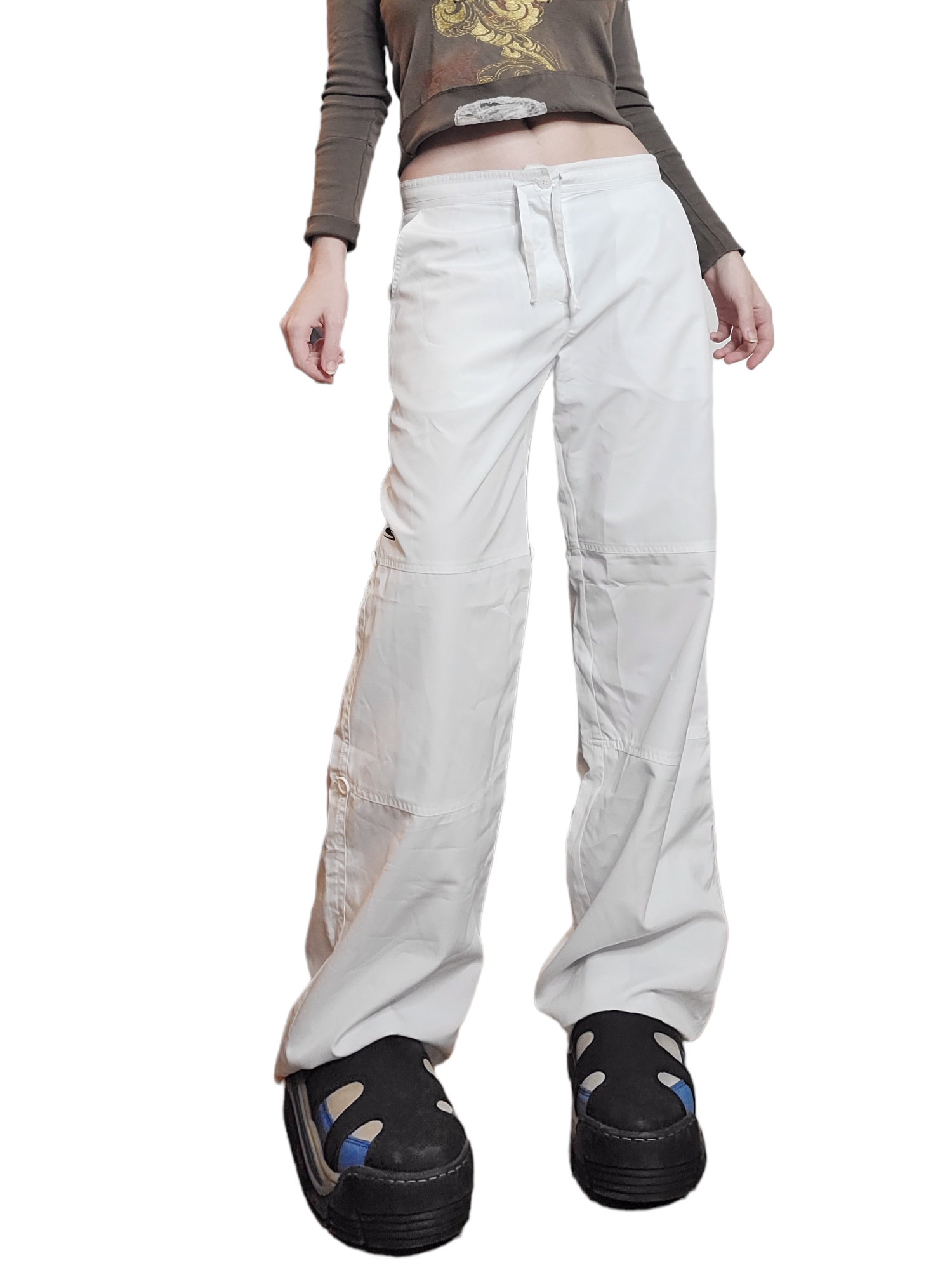Parachute cargo blanc gorpcore techwear mutipoches ufo 90s rave skater utility sportwear
