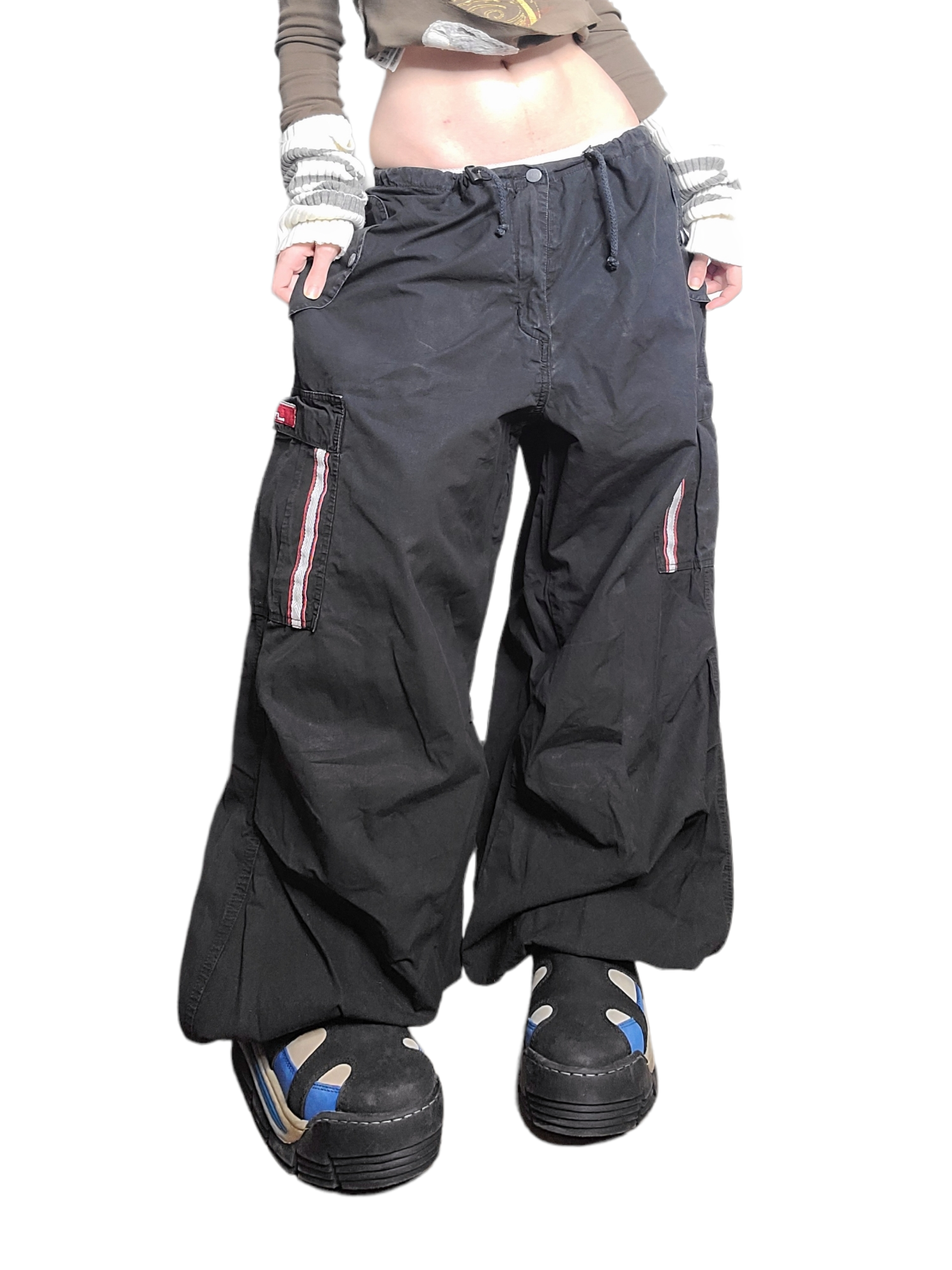 Cargo parachute vintage military ufo rose skater hiphop overpants gorpcore