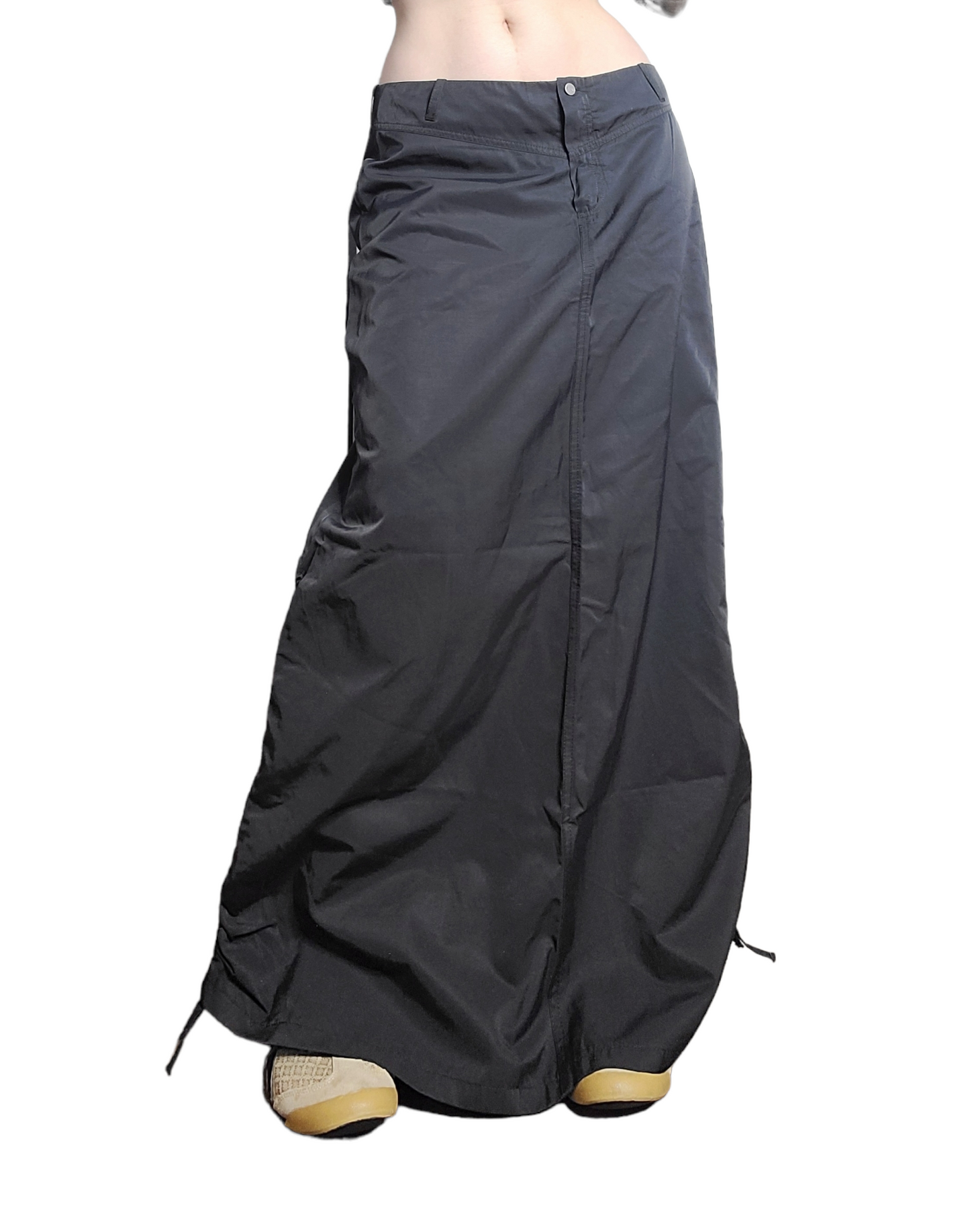 Techwear parachute maxi skirt