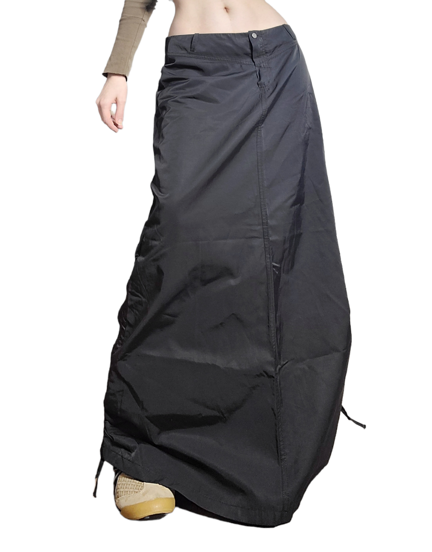 Techwear parachute maxi skirt