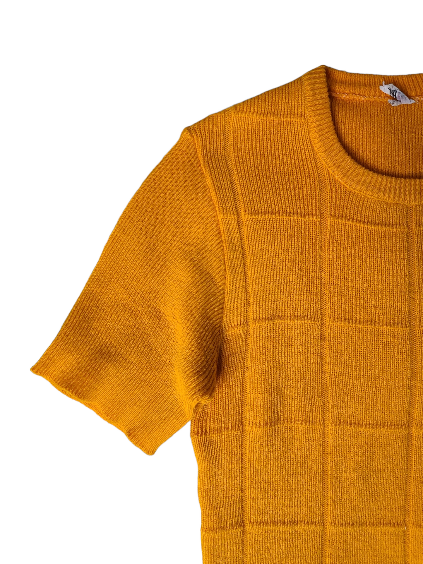 Fancy mustard retro mesh top