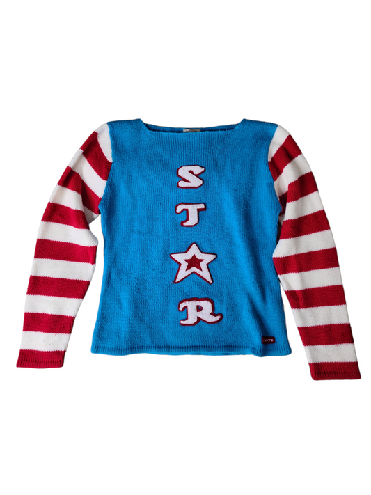 Pull vintage cute y2k 2000 90s cybergrunge grunge colorful rayures cirque fancy groovy funky aesthetic etoile