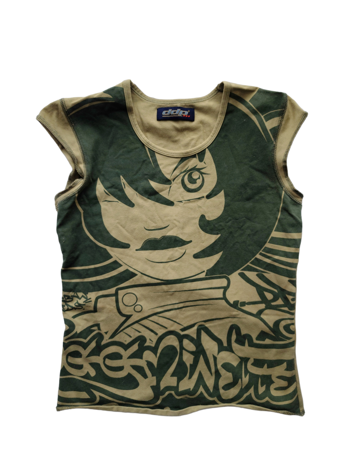 Tank top 90s printed archive ddp streetwear skater grunge kaki
