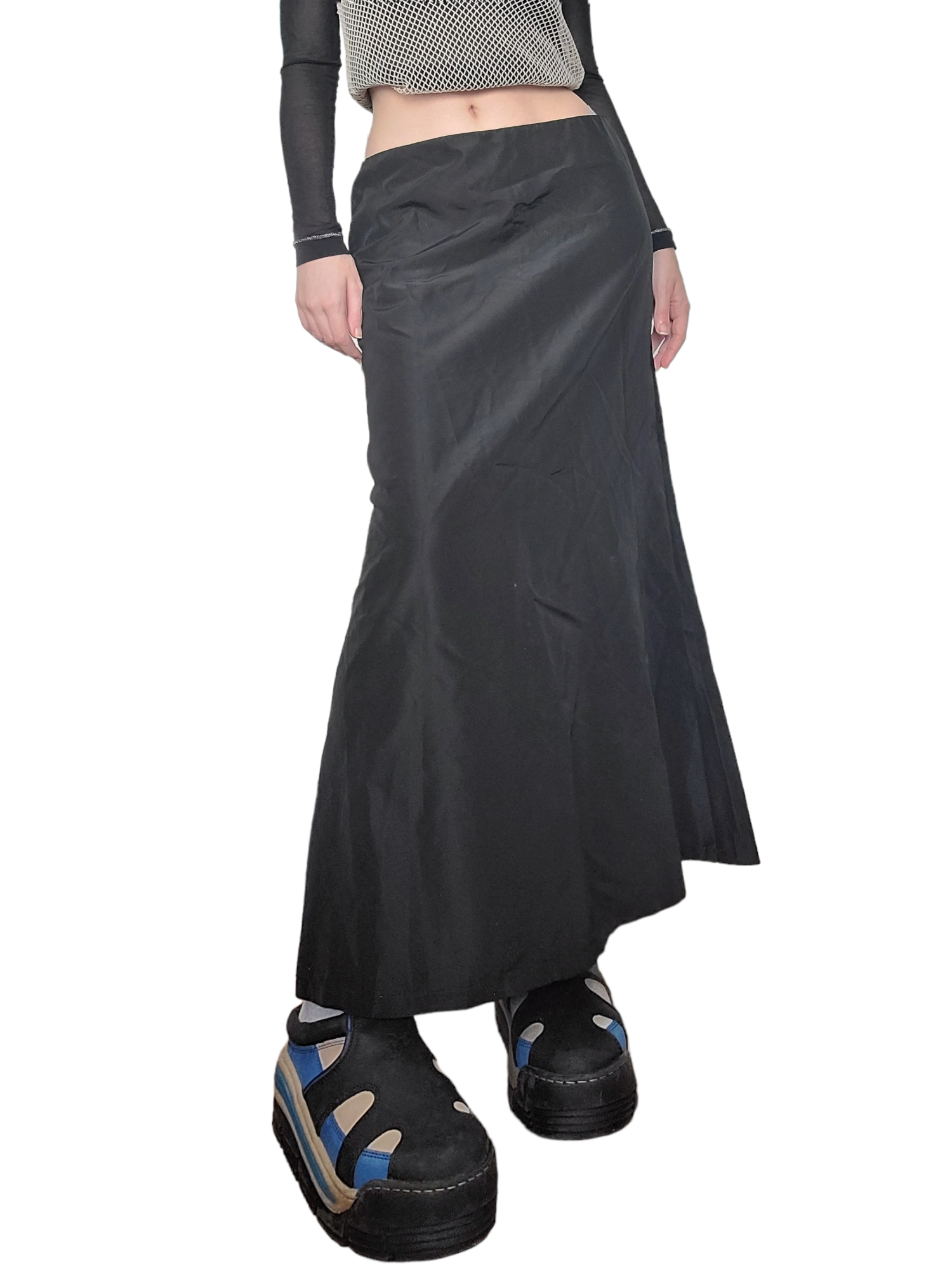 Maxi skirt harajuku gorpcore vintage noire subversive style cybery2k