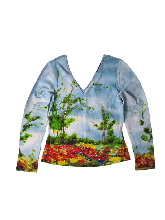 Top printed vintage y2k colorfull maximalist archive fashion rave cute kidcore strass rare archive fashion y2k