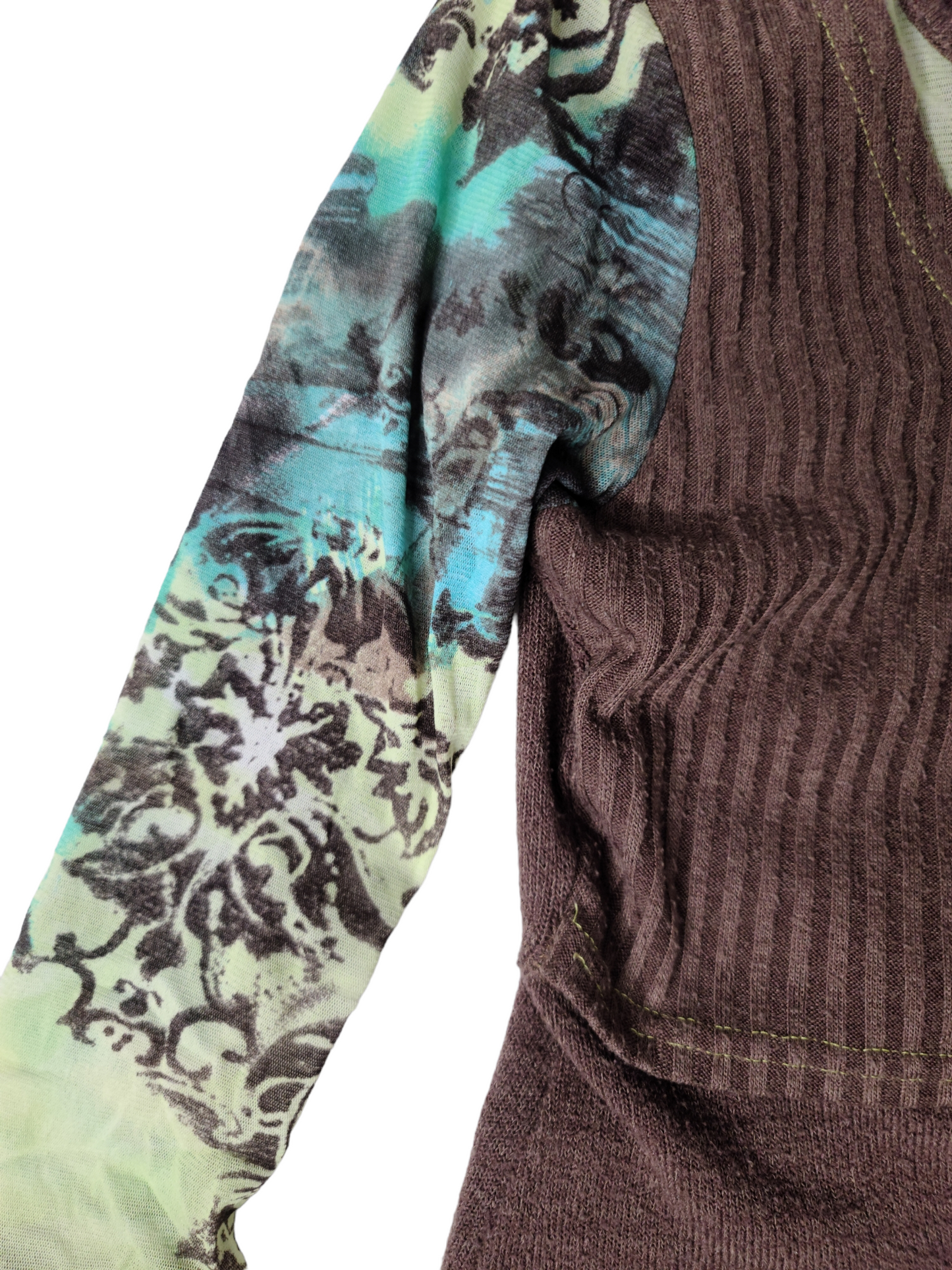 Mesh top y2k wrap heart