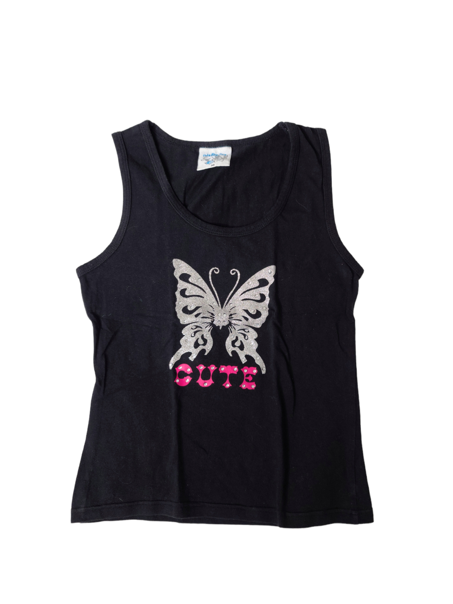 Tank top vintage y2k papillon strass 2000 cute rose bratz