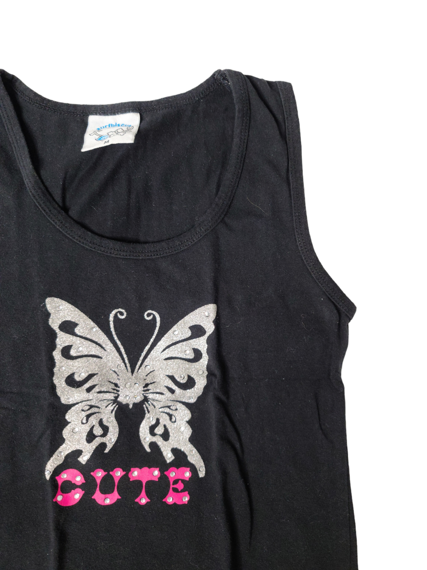 Top y2k papillon strass