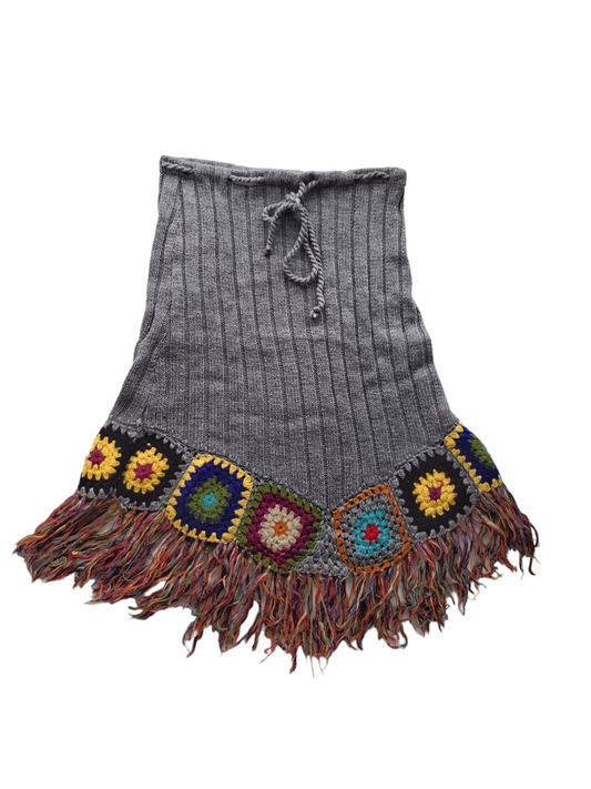 Fancy groovy funky style y2k jupe crochet granny square boho bohem