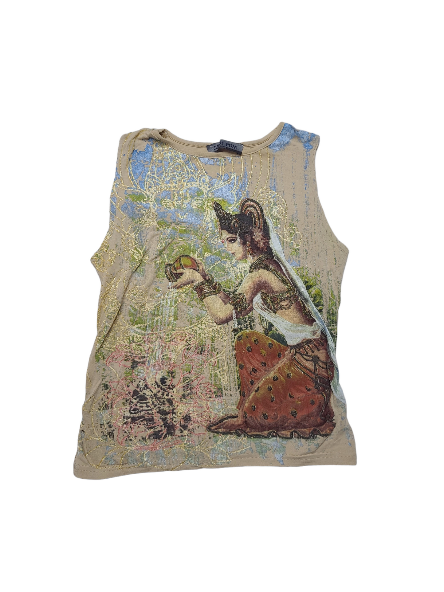 Tank top vintage cybery2k 90s printed 90s inde rave weird colorful archive fashion