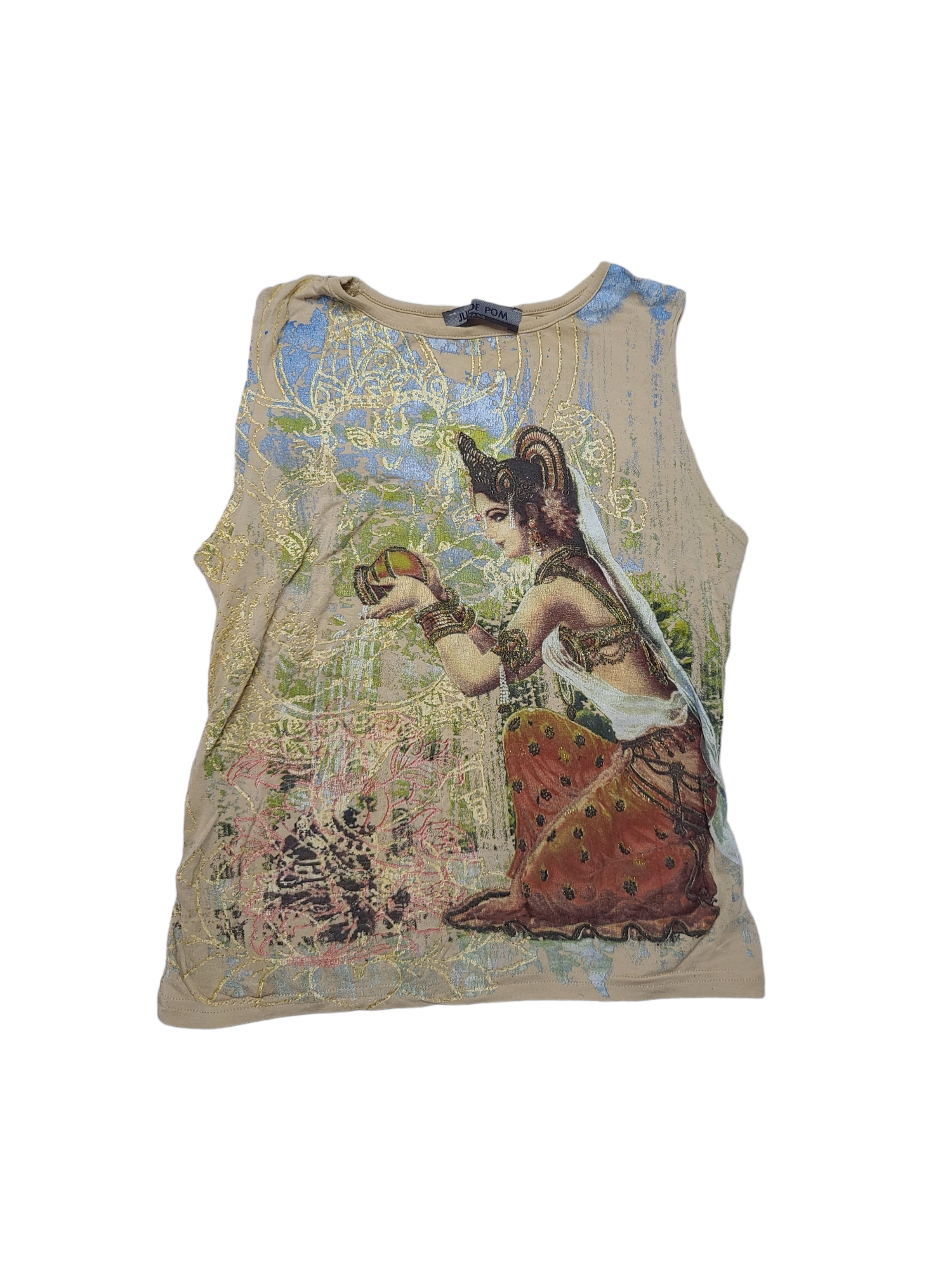 Tank top vintage cybery2k 90s printed 90s inde rave weird colorful archive fashion