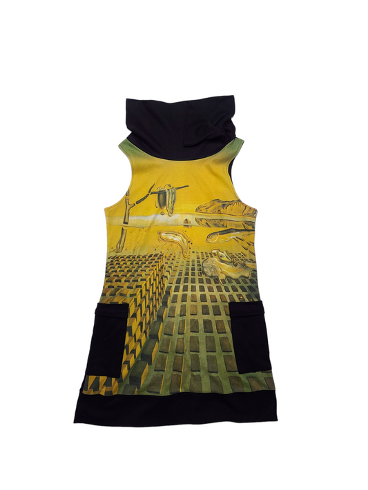 Tank top Dali cybery2k printed rare archive 2000 futuristic maximalist dystopian printed