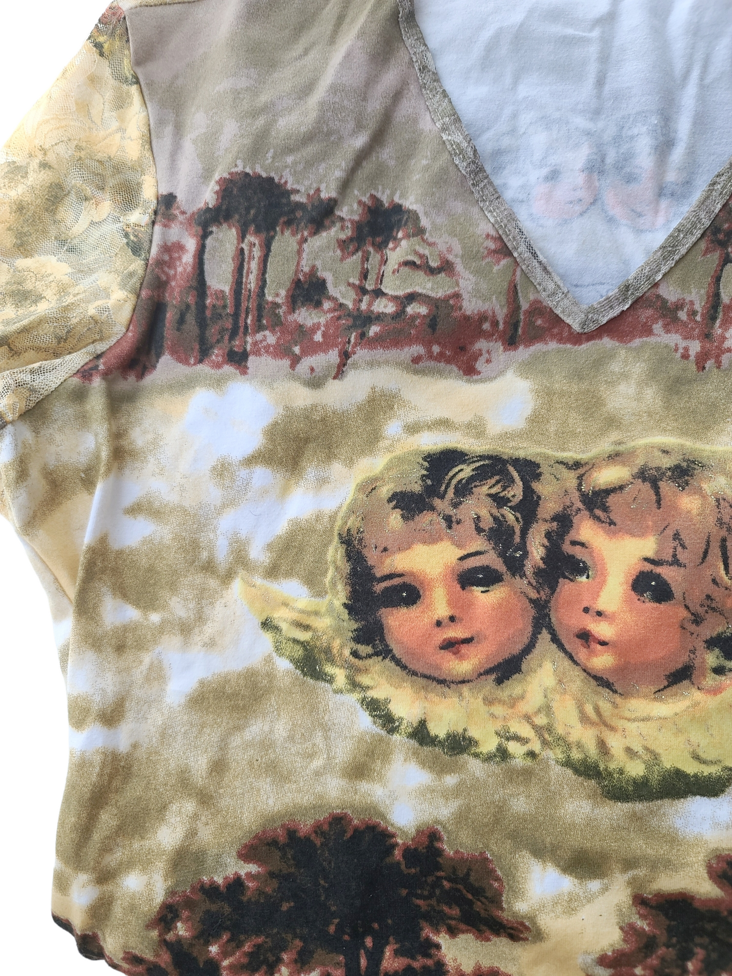 Printed top cybergrunge y2k angels