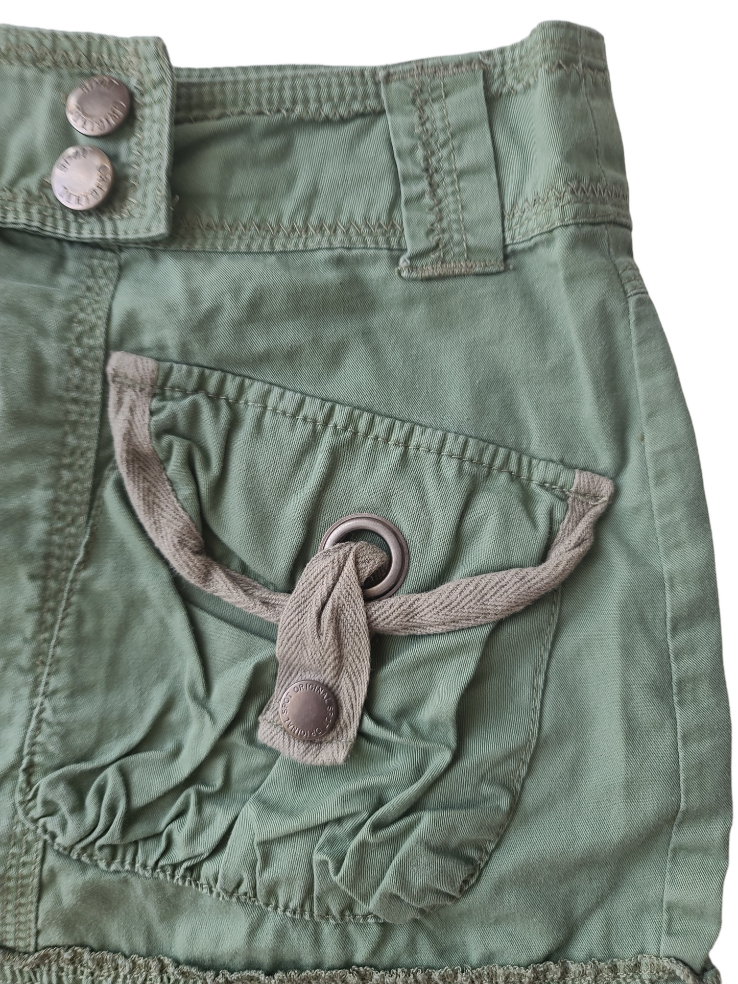 Mini jupe grunge kaki cargo