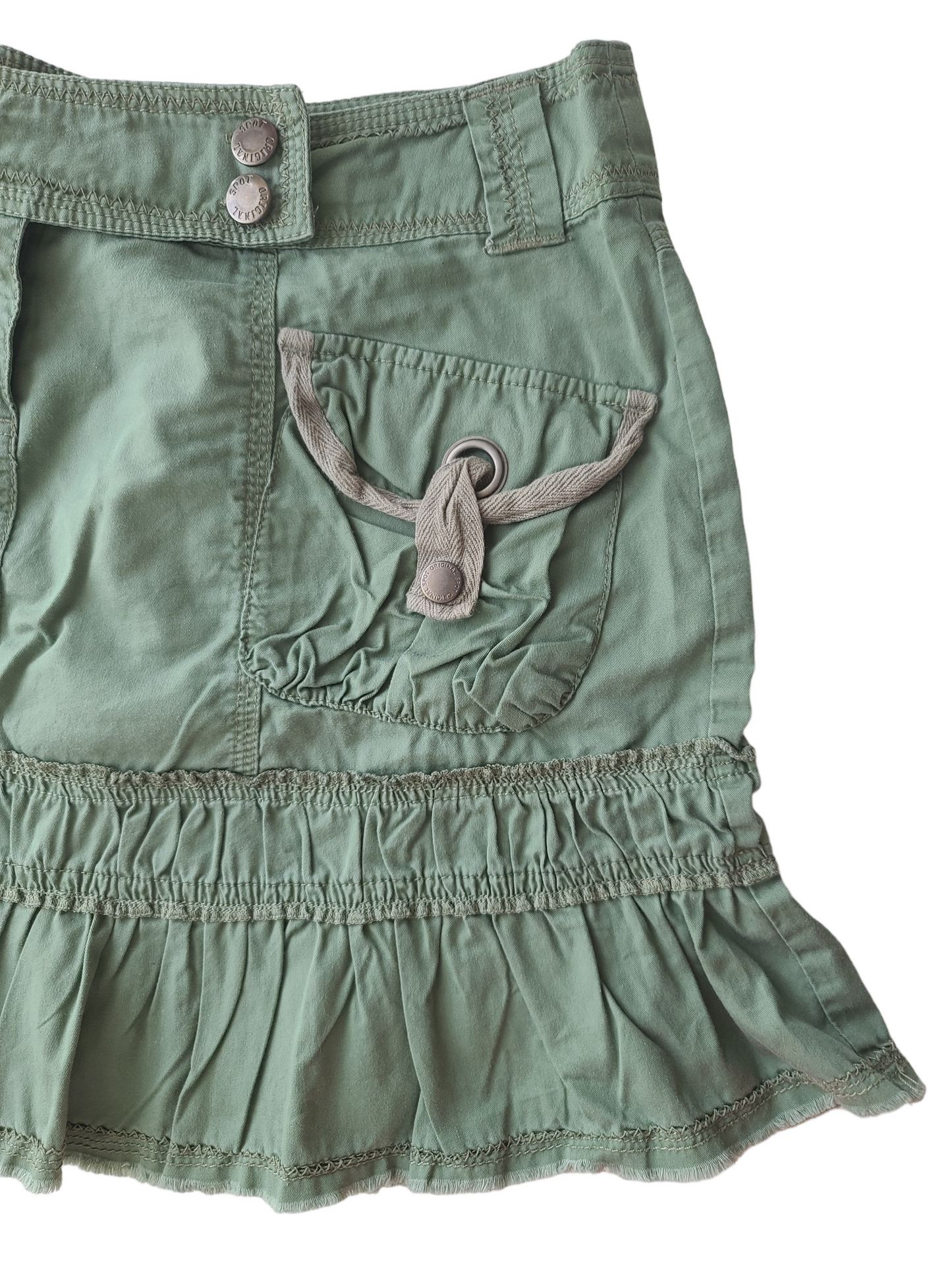 Mini jupe grunge kaki cargo