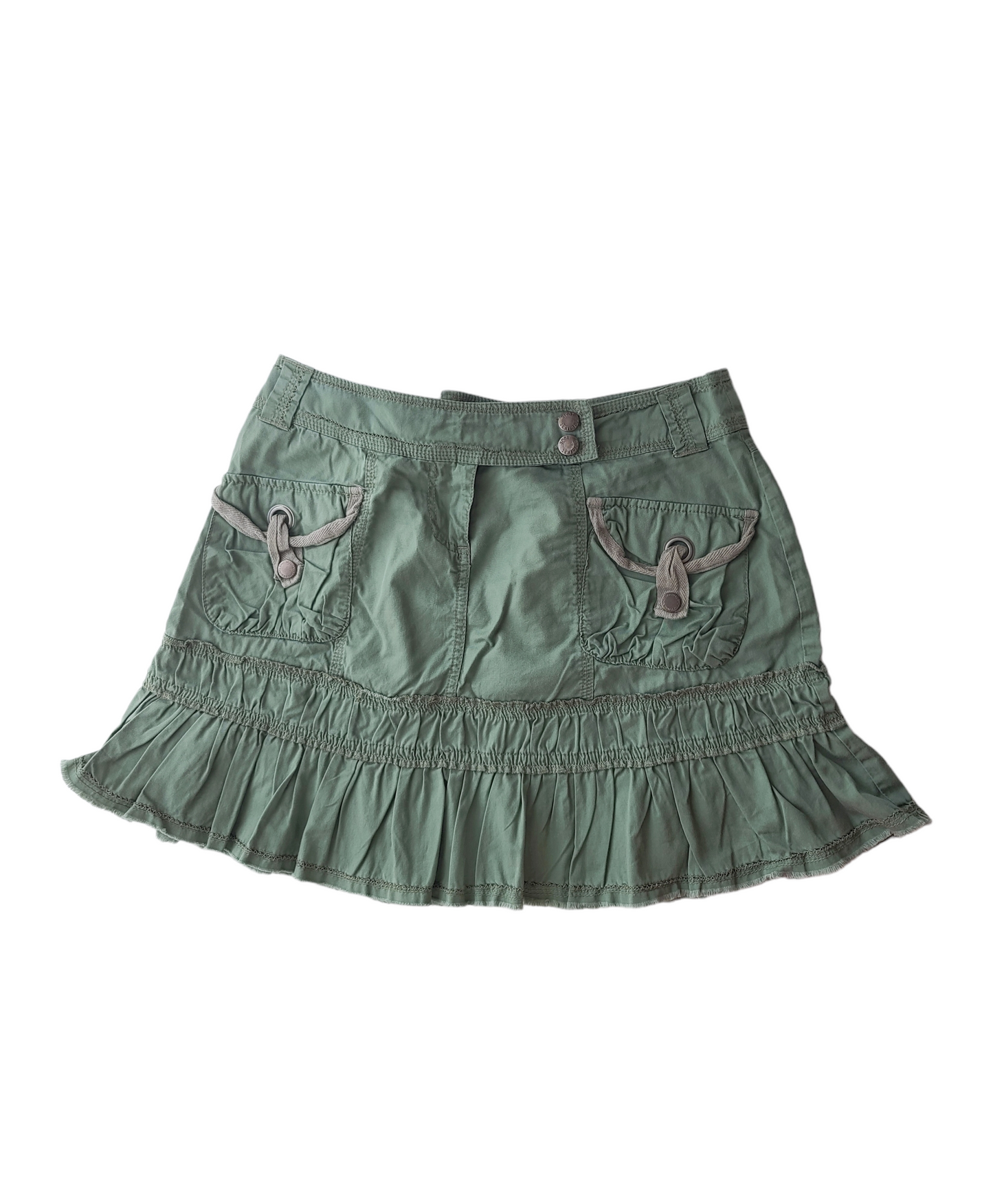 Mini jupe plissée japan harajuku vintage y2k tartan carreaux grunge cute acubi neutral style gorpcore cargo kaki