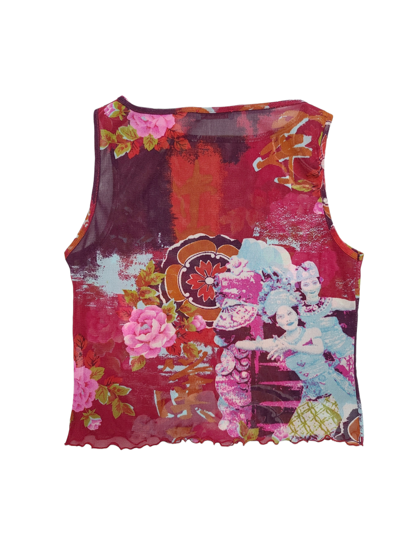 Mesh top vintage y2k 2000s printed graphic croptop bohem boho archive subversive