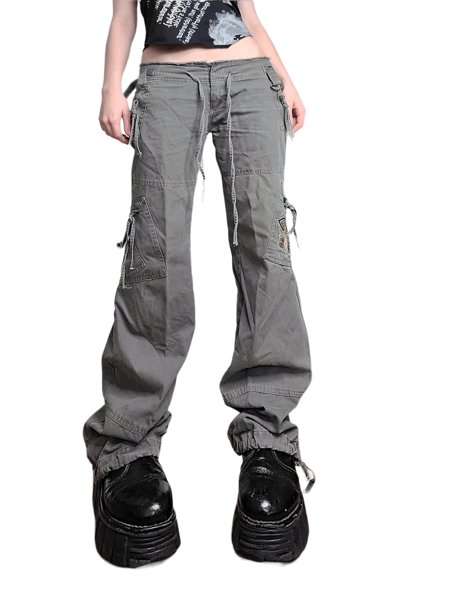 Cargo overpants grunge skater 90s multipoches skater sangles y2k overpants 