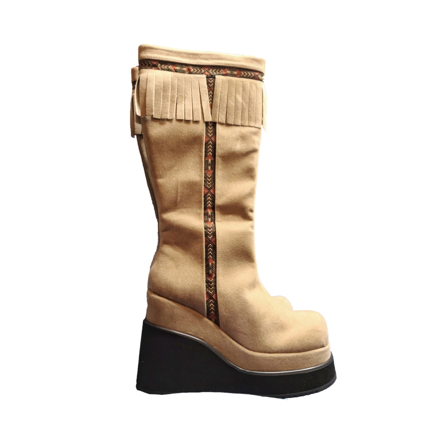 Bottes à plateformes vintage à franges - zimfriperie