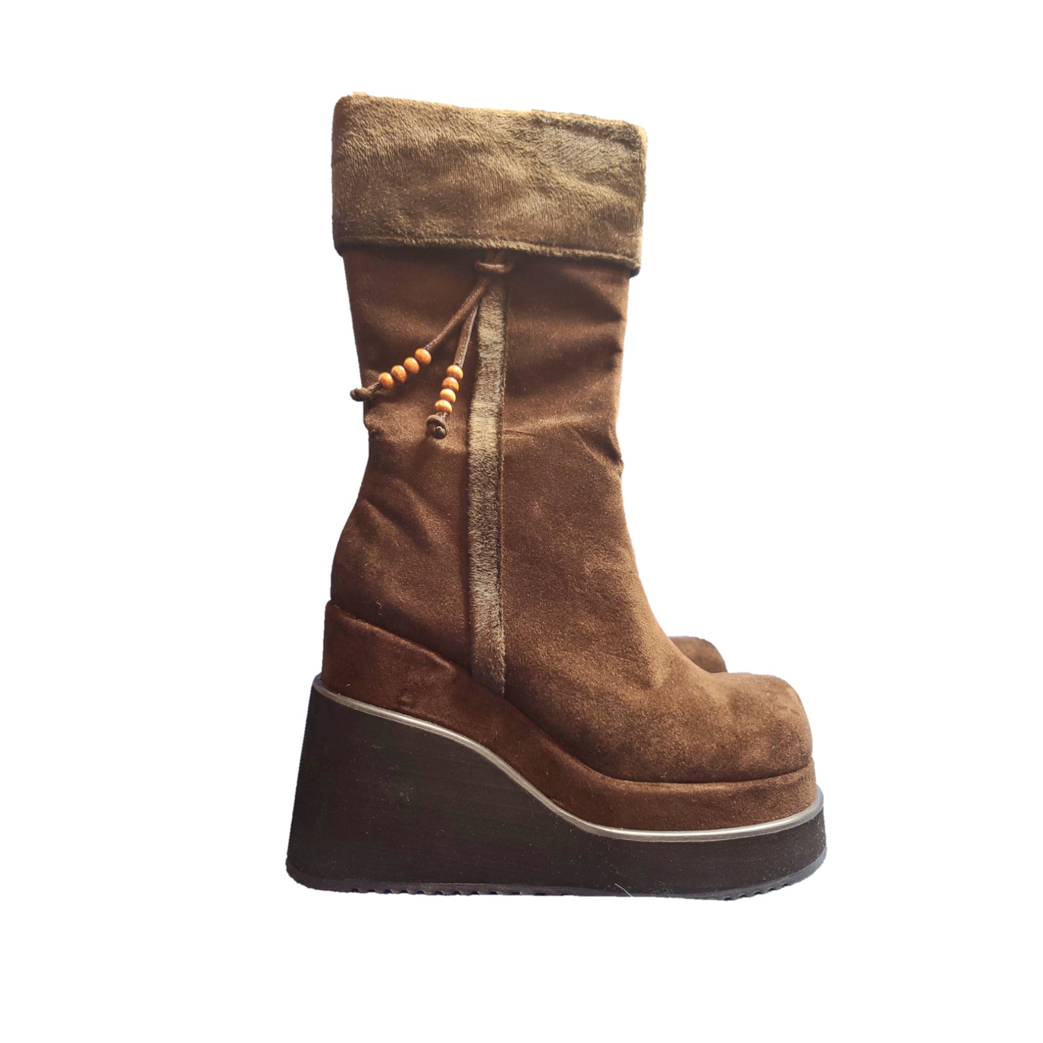 Boots vintage plateformes fourrure - zimfriperie